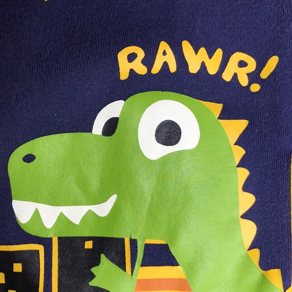 2 Boys size 8 Gymboree RAWR Dinosaur in the City T Shirt 100% cotton navy blue - Picture 6 of 7